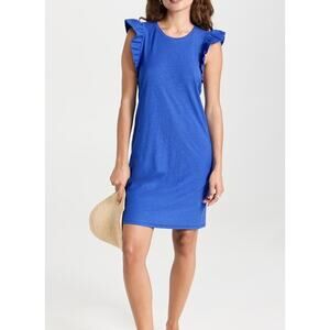 Nation LTD Blue Ruffle Tee Shirt Dress XS